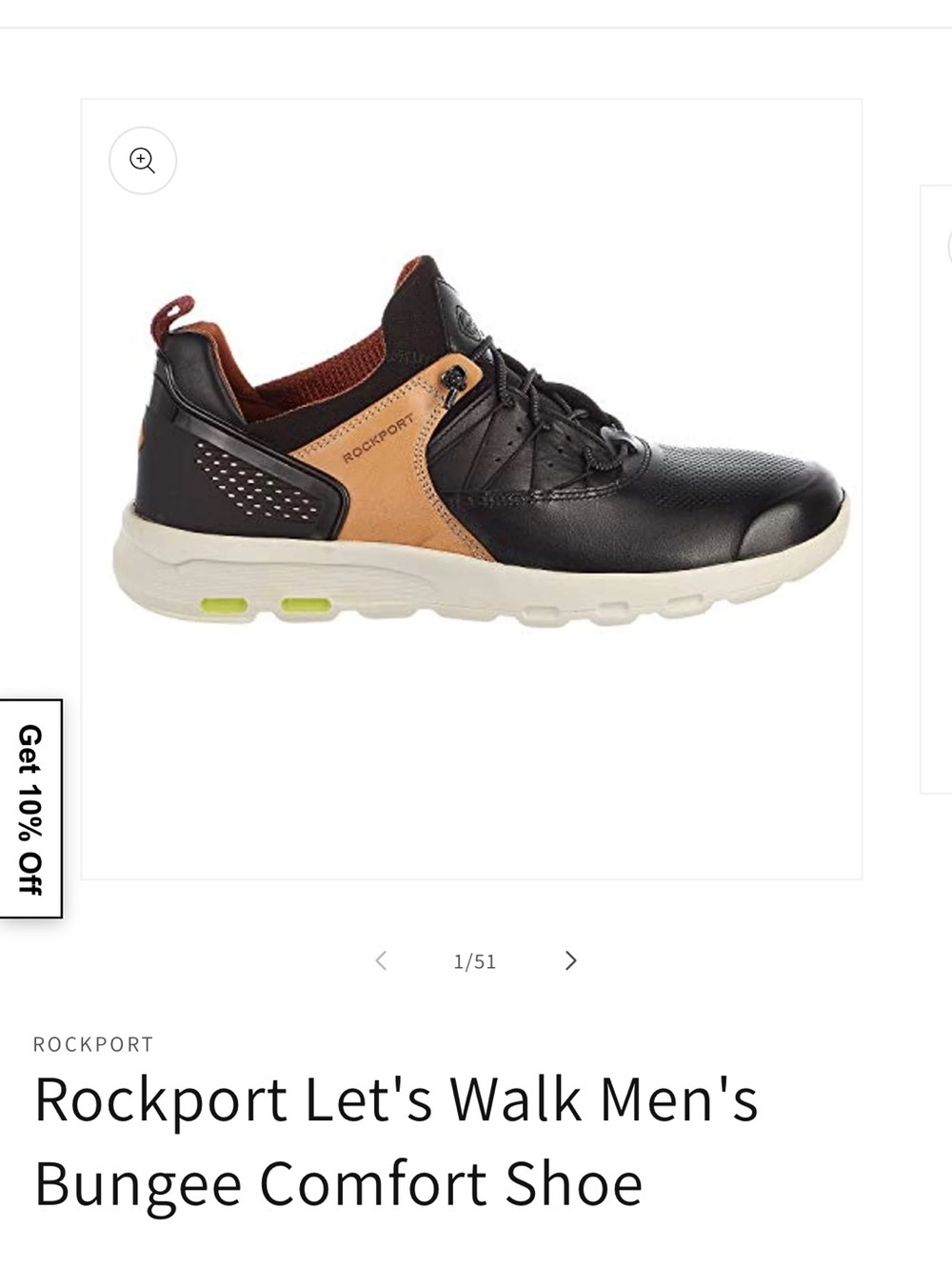 Rockport Let's Walk Men's Bungee Comfort Shoe sz 12 like new